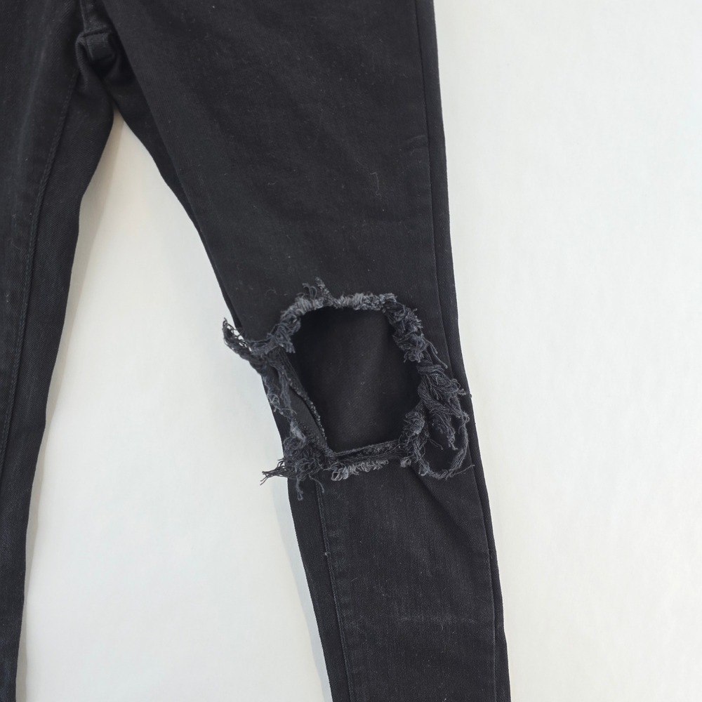 Boohoo Black Distressed Skinny Jeans for Men - Picture 13 of 16